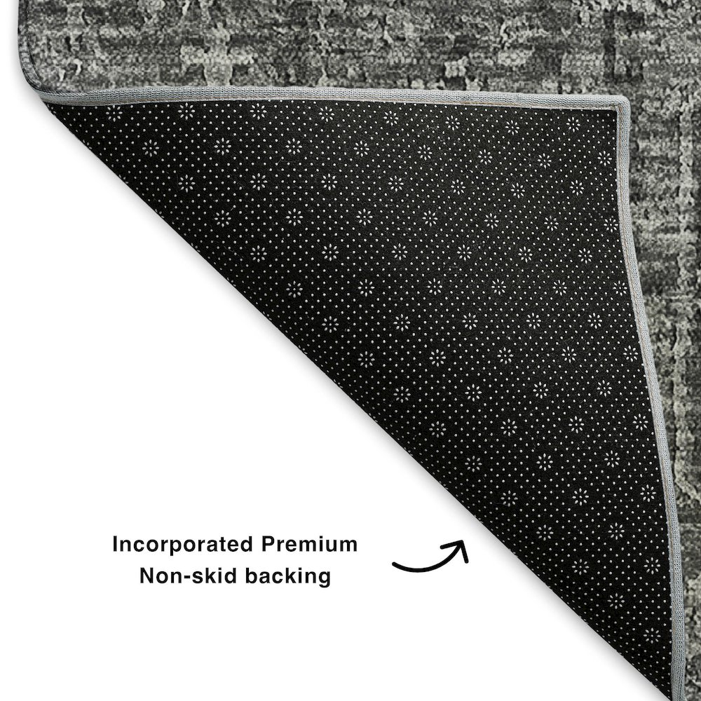 Premium Machine Washable Mayfield  Charcoal 3' x 5' Rug. Picture 2