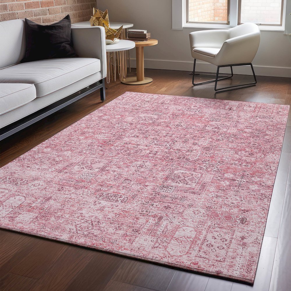 Premium Machine Washable Mayfield  Pink 8' x 10' Rug. Picture 5