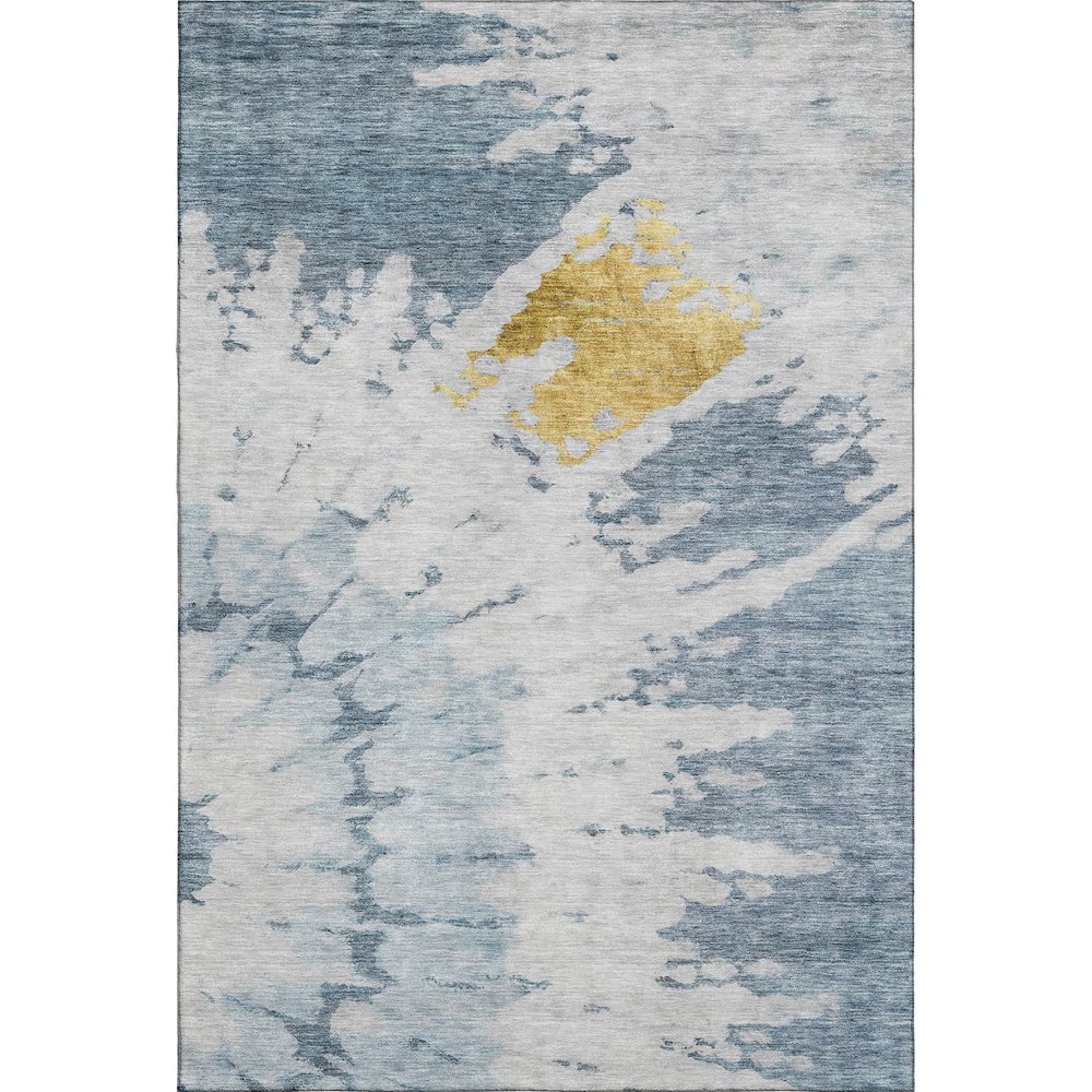 Premium Machine Washable Mayfield  Blue 8' x 10' Rug. Picture 1