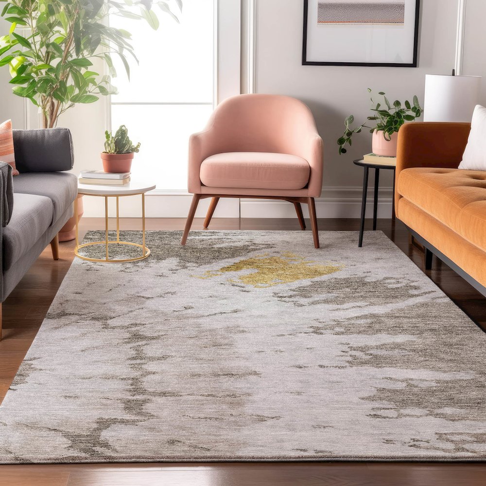Premium Machine Washable Mayfield  Taupe 8' x 10' Rug. Picture 5