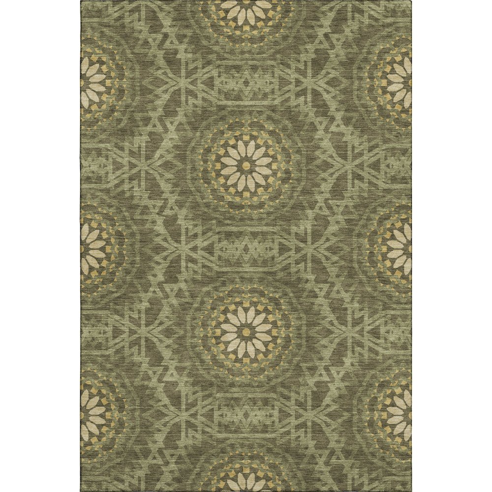 Premium Machine Washable Mayfield  Olive 8' x 10' Rug. Picture 1