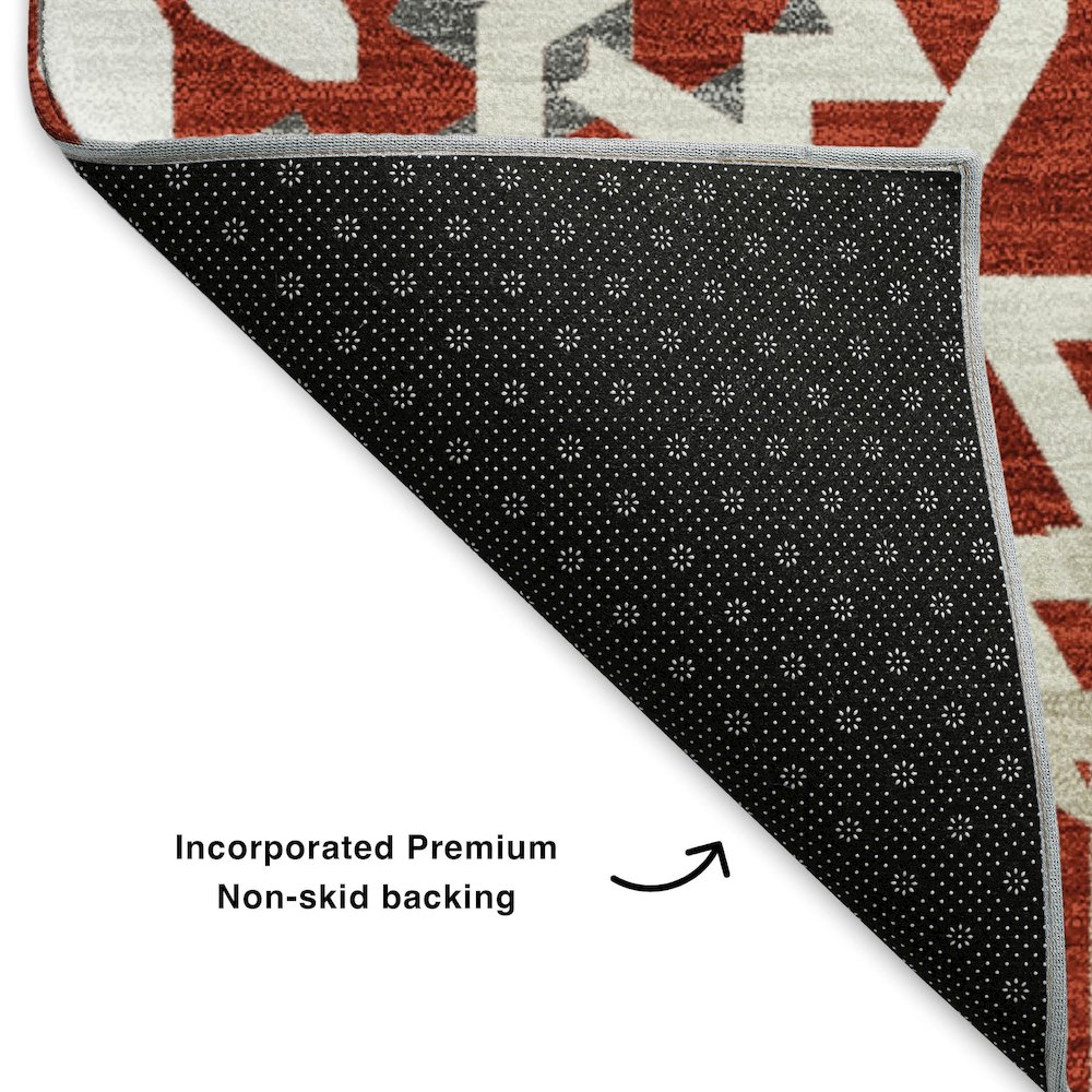 Premium Machine Washable Mayfield  Red 3' x 5' Rug. Picture 2