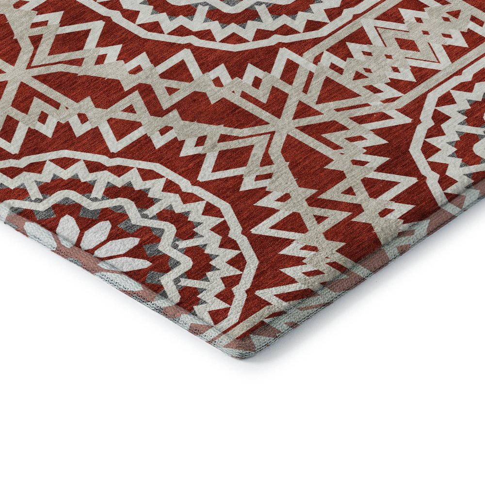 Premium Machine Washable Mayfield  Red 3' x 5' Rug. Picture 3