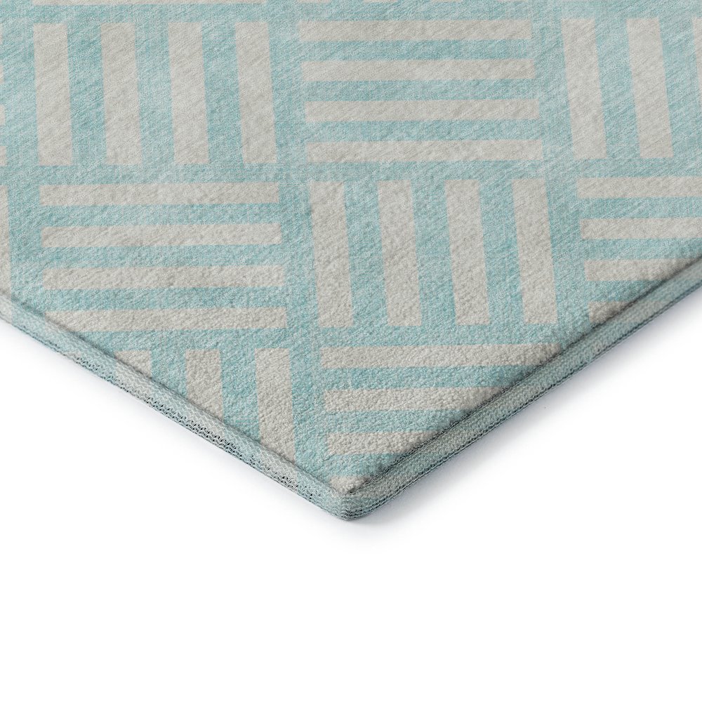 Premium Machine Washable Mayfield  Aqua 3' x 5' Rug. Picture 3