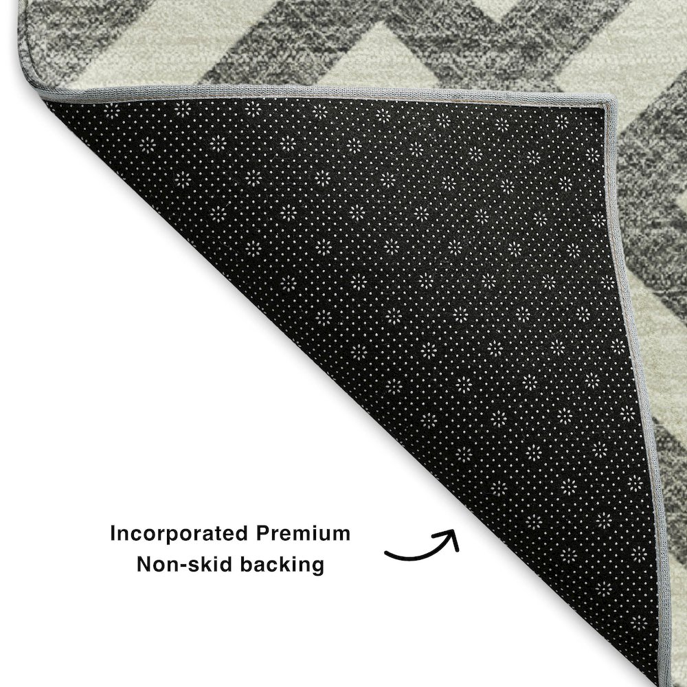 Premium Machine Washable Mayfield  Charcoal 3' x 5' Rug. Picture 2