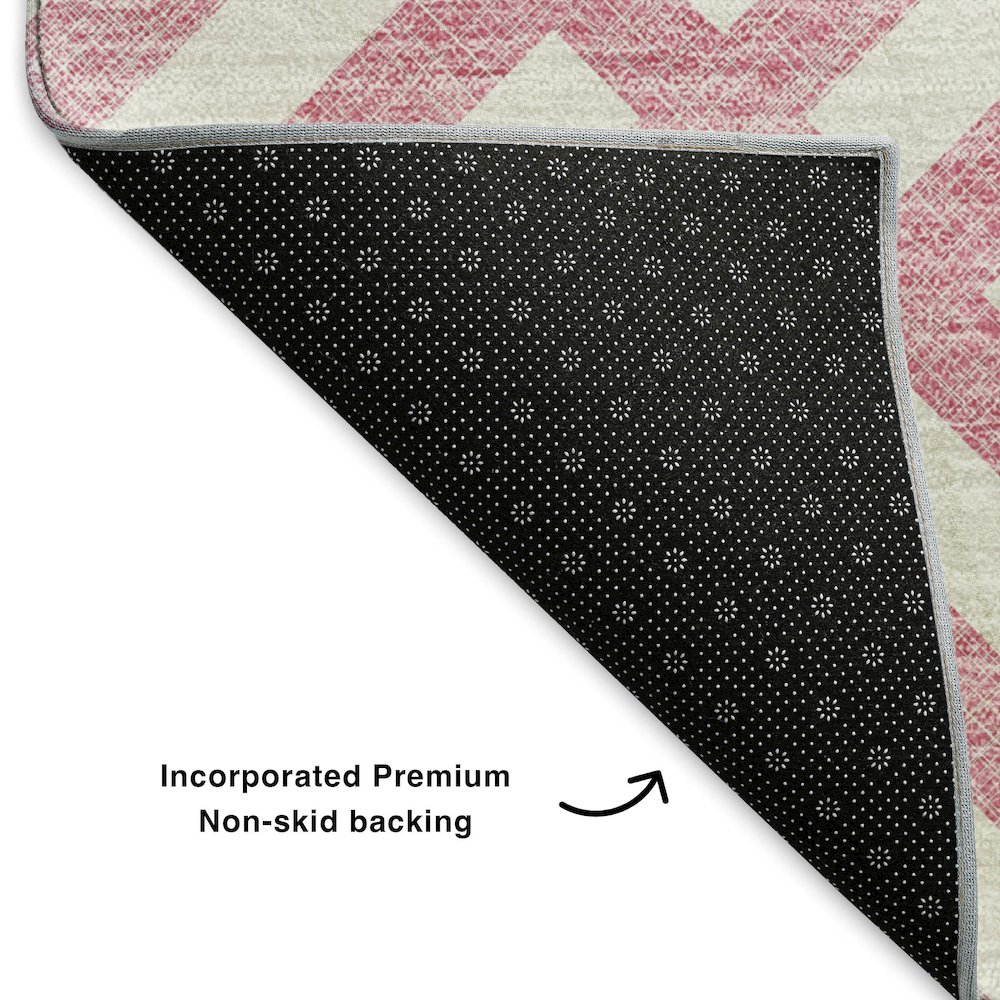 Premium Machine Washable Mayfield  Pink 3' x 5' Rug. Picture 2