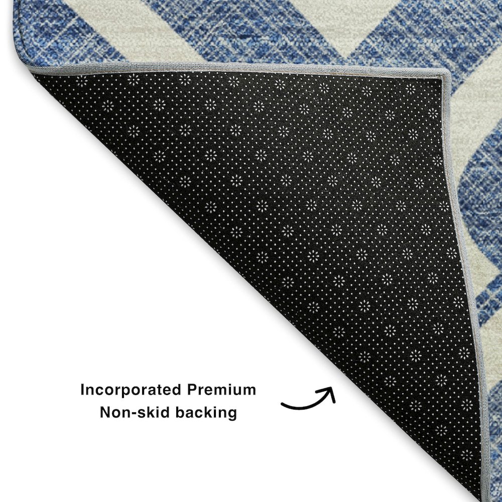 Premium Machine Washable Mayfield  Blue 3' x 5' Rug. Picture 2