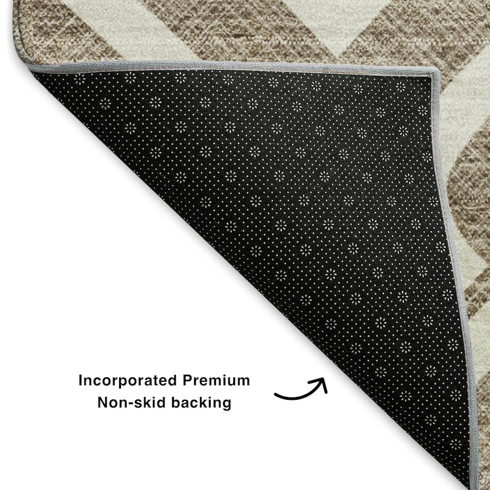 Premium Machine Washable Mayfield  Brown 3' x 5' Rug. Picture 2