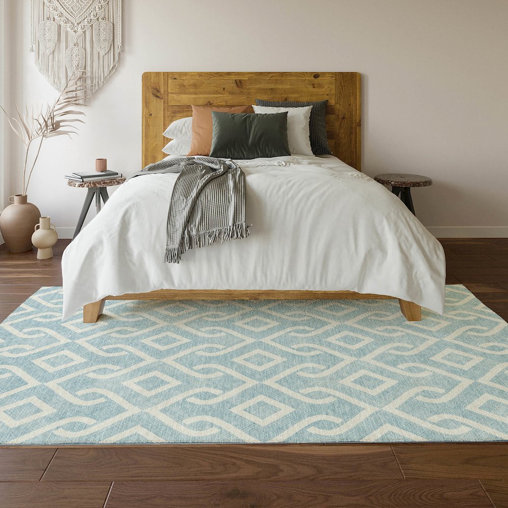Premium Machine Washable Mayfield  Sky 8' x 10' Rug. Picture 6