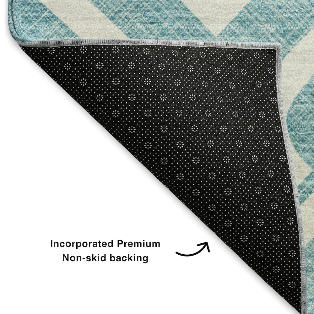 Premium Machine Washable Mayfield  Teal 3' x 5' Rug. Picture 2