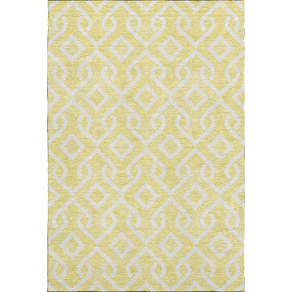 Premium Machine Washable Mayfield  Yellow 8' x 10' Rug. Picture 1