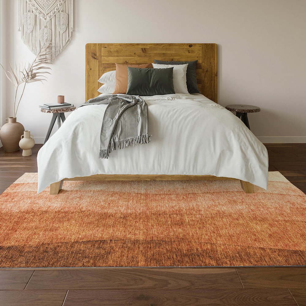 Premium Machine Washable Mayfield  Paprika 8' x 10' Rug. Picture 6