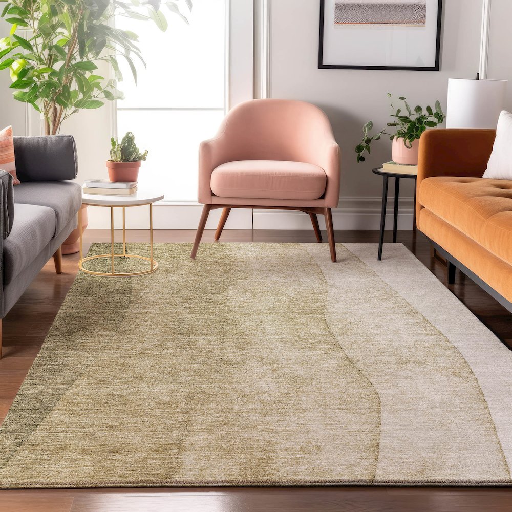 Premium Machine Washable Mayfield  Taupe 8' x 10' Rug. Picture 5