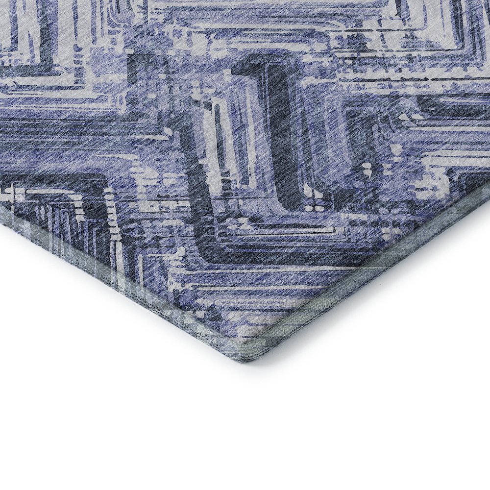 Premium Machine Washable Mayfield  Blue 3' x 5' Rug. Picture 3