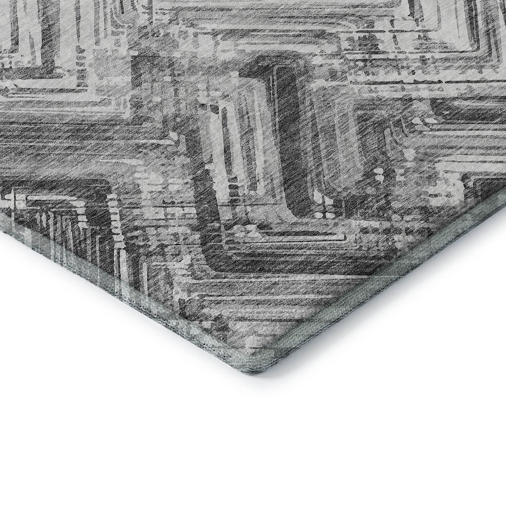 Premium Machine Washable Mayfield  Gray 3' x 5' Rug. Picture 3