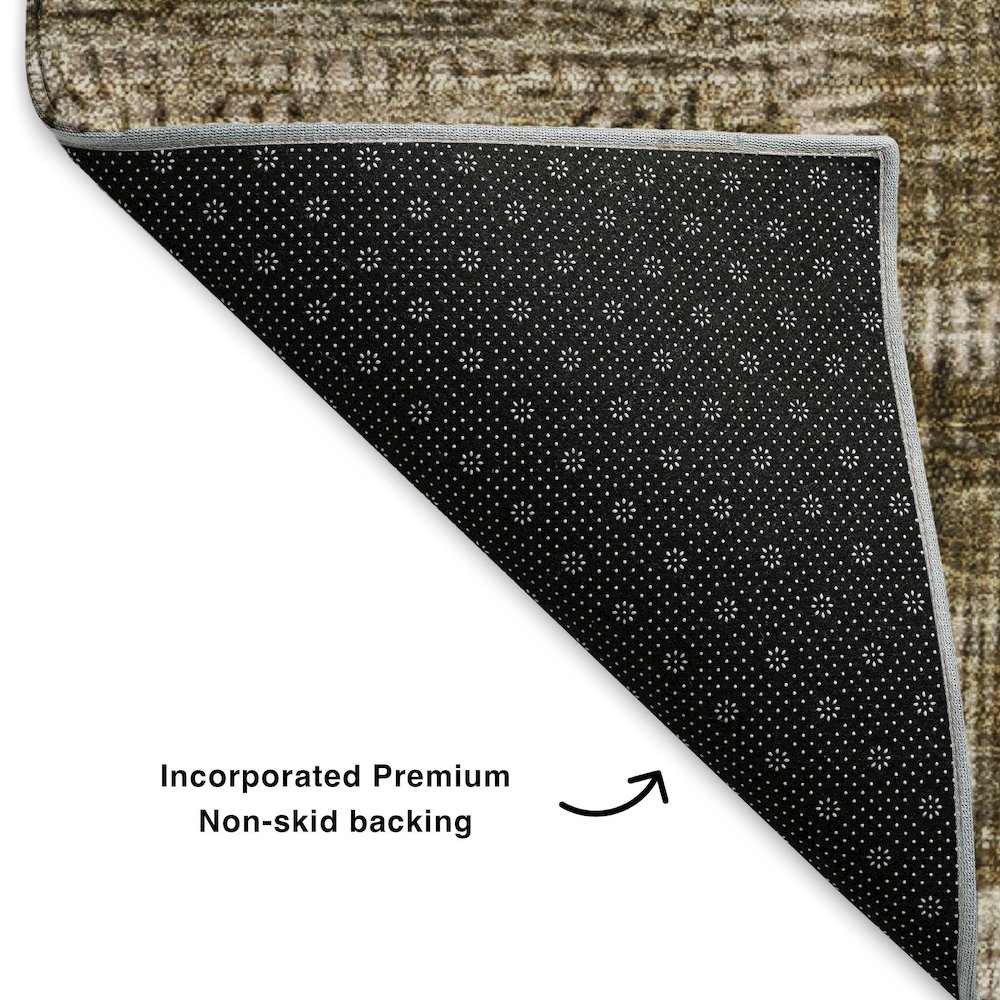Premium Machine Washable Mayfield  Brown 3' x 5' Rug. Picture 2