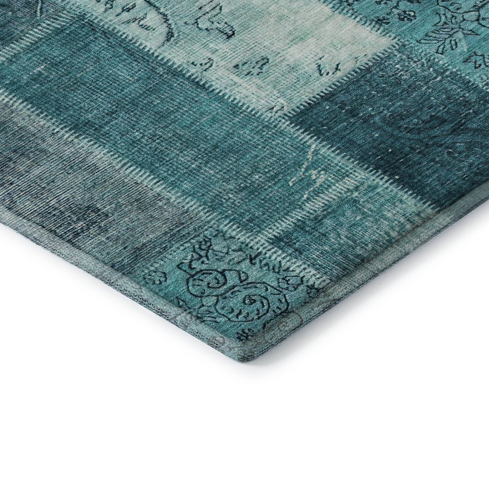 Premium Machine Washable Mayfield  Teal 3' x 5' Rug. Picture 3