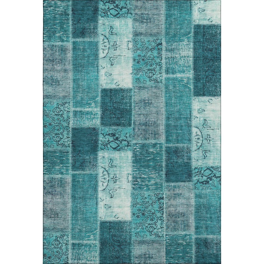 Premium Machine Washable Mayfield  Teal 8' x 10' Rug. Picture 1