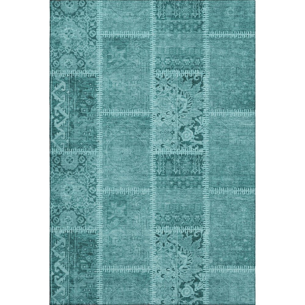 Premium Machine Washable Mayfield  Turquoise 8' x 10' Rug. Picture 1