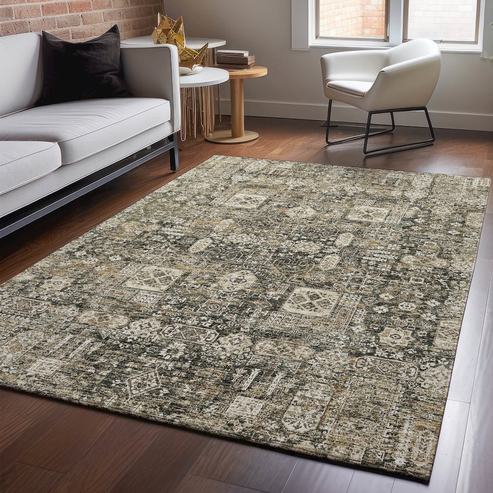 Premium Machine Washable Mayfield  Coffee 8' x 10' Rug. Picture 5