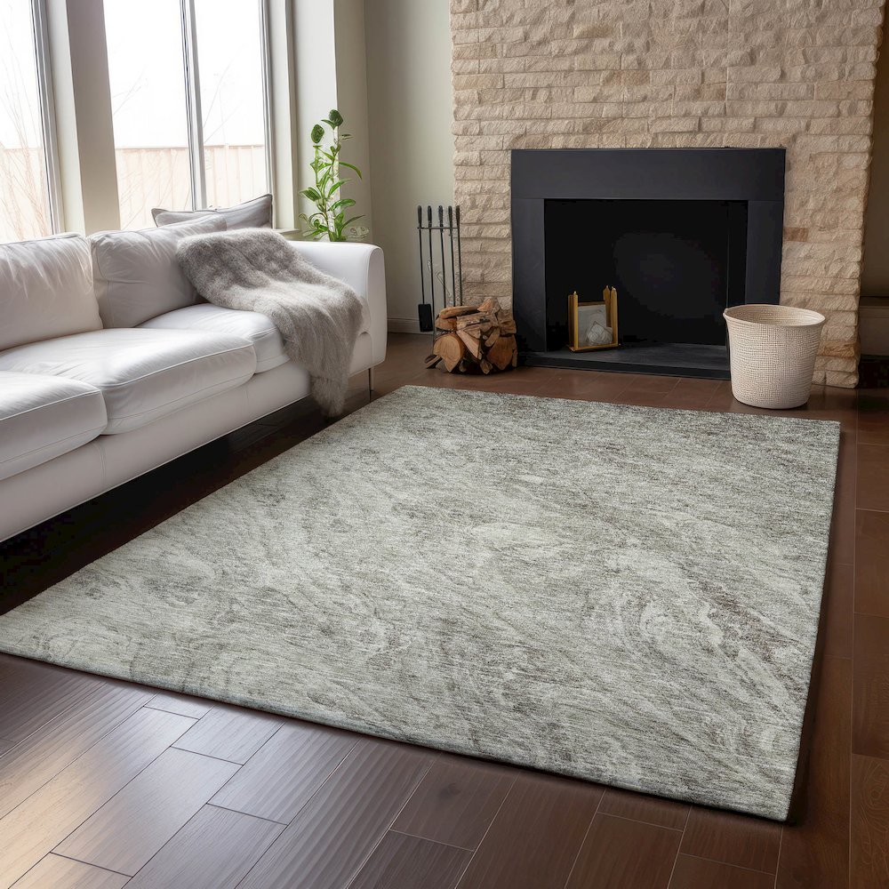 Premium Machine Washable Mayfield  Taupe 8' x 10' Rug. Picture 6
