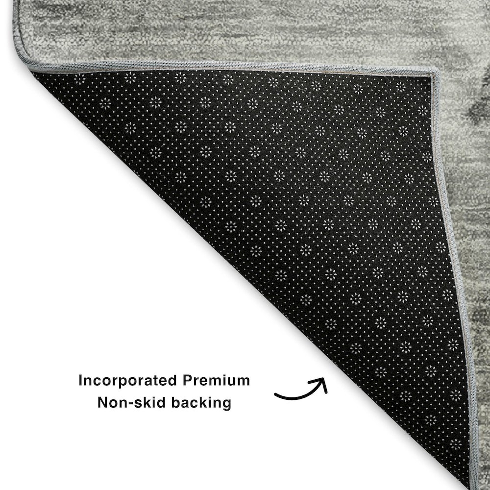 Premium Machine Washable Mayfield  Gray 3' x 5' Rug. Picture 2
