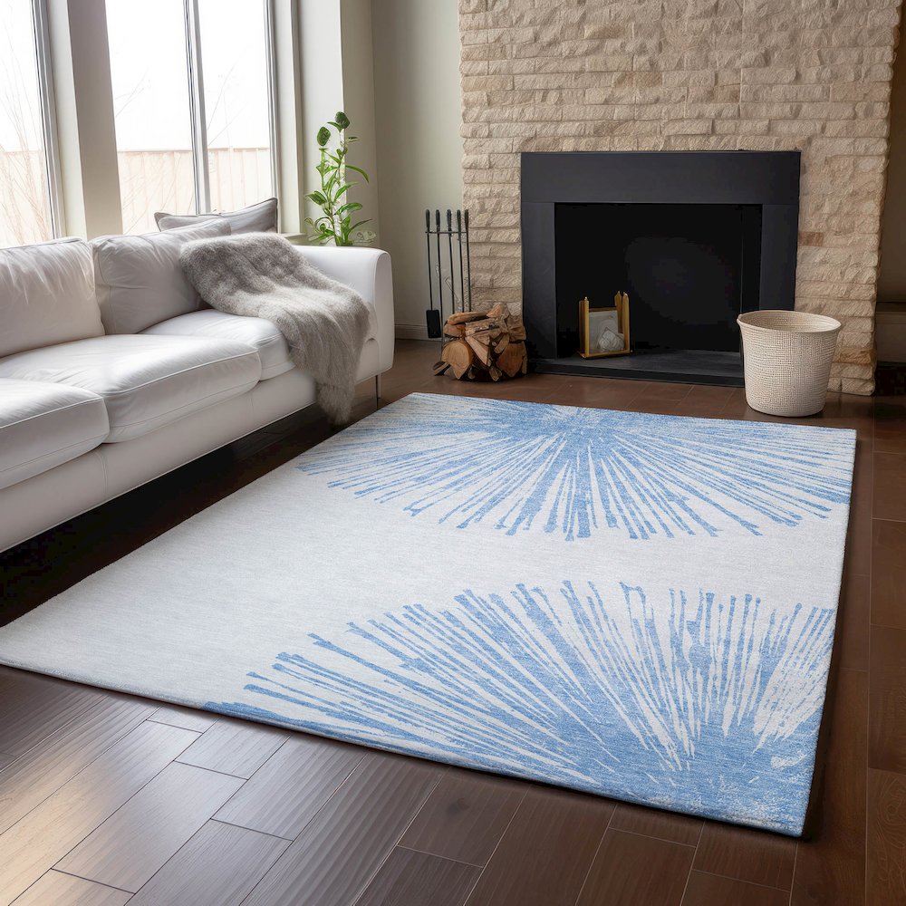 Premium Machine Washable Mayfield  Denim 8' x 10' Rug. Picture 6