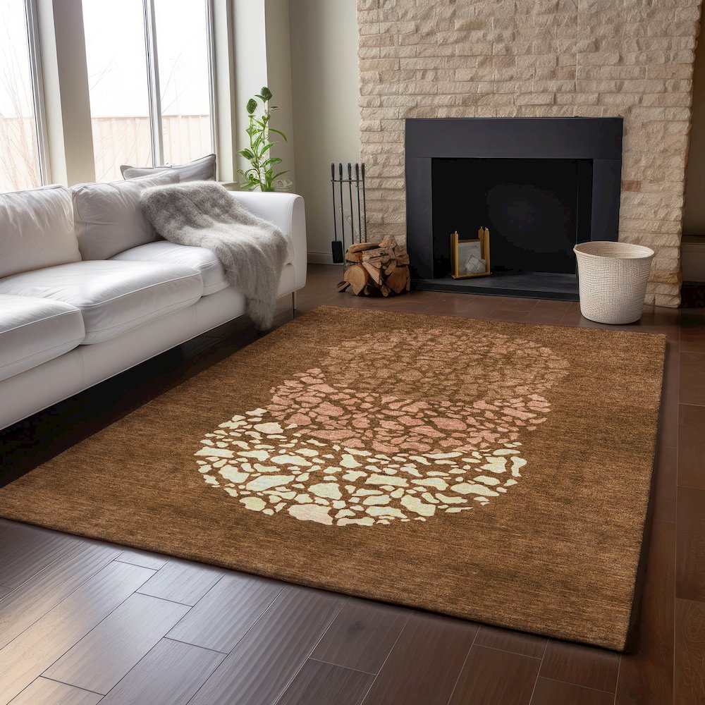 Premium Machine Washable Mayfield  Paprika 8' x 10' Rug. Picture 6