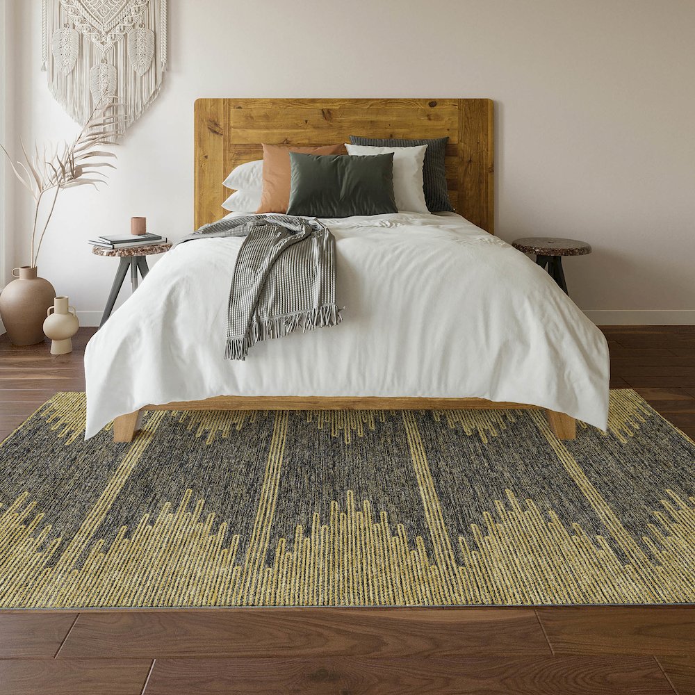 Premium Machine Washable Mayfield  Graphite 8' x 10' Rug. Picture 6