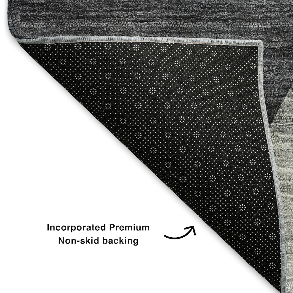 Premium Machine Washable Mayfield  Charcoal 3' x 5' Rug. Picture 2