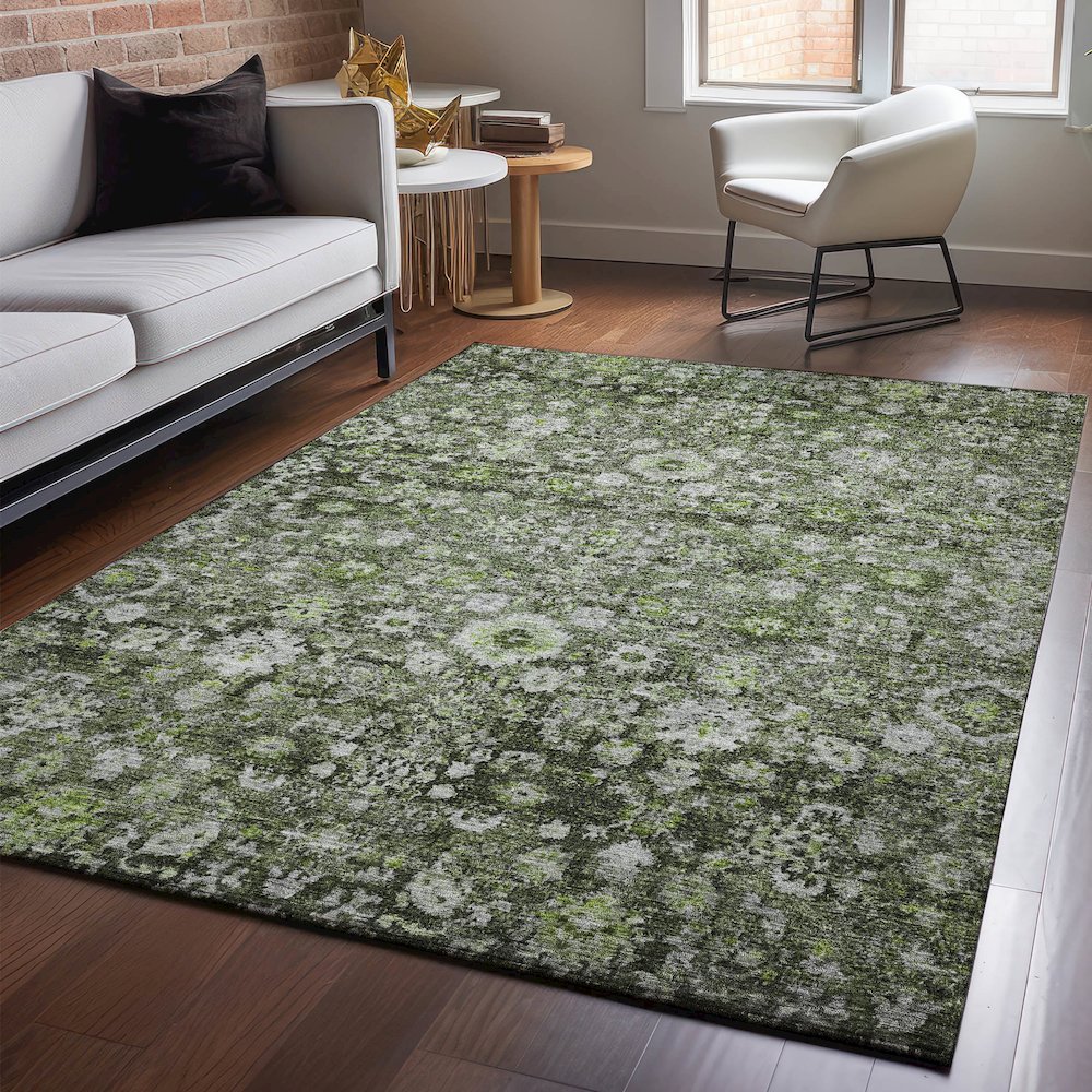 Premium Machine Washable Mayfield  Green 8' x 10' Rug. Picture 5