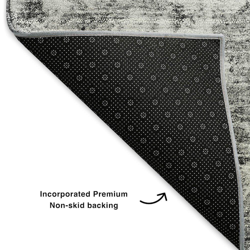 Premium Machine Washable Mayfield  Silver 3' x 5' Rug. Picture 2