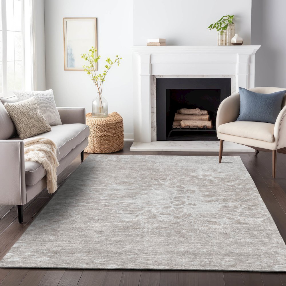 Premium Machine Washable Mayfield AMF653 Taupe 8' x 10' Rug. Picture 5