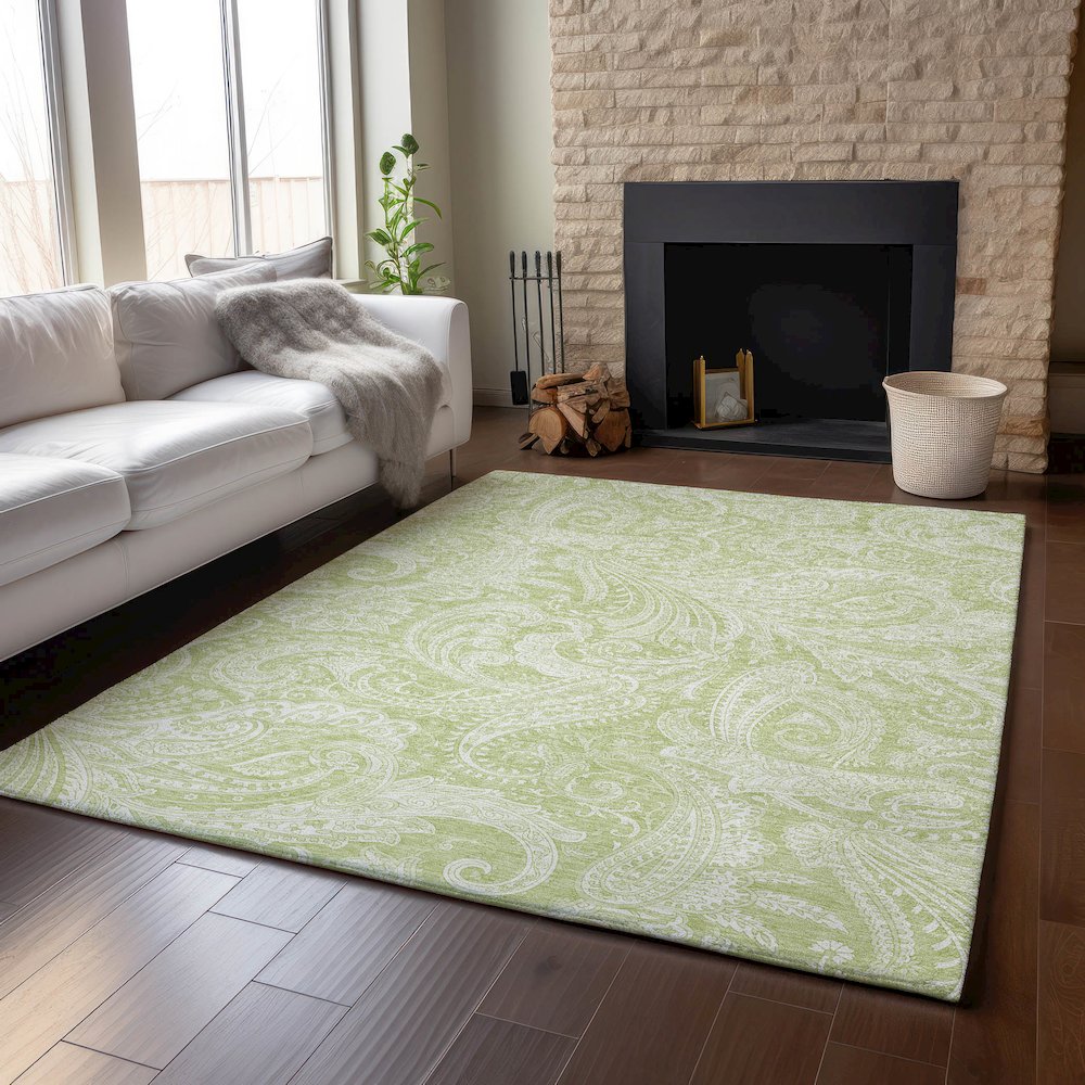 Premium Machine Washable Mayfield AMF654 Aloe 8' x 10' Rug. Picture 6