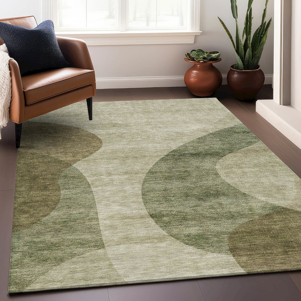 Premium Machine Washable Mayfield AMF657 Beige 8' x 10' Rug. Picture 6