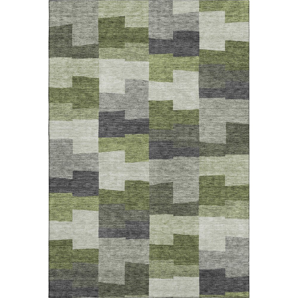 Premium Machine Washable Mayfield AMF659 Olive 8' x 10' Rug. Picture 1