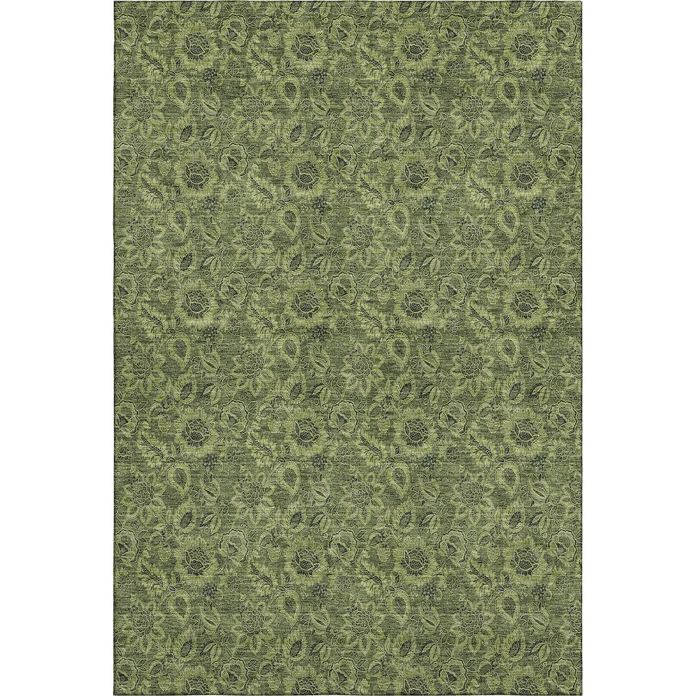 Premium Machine Washable Mayfield AMF661 Olive 8' x 10' Rug. Picture 1