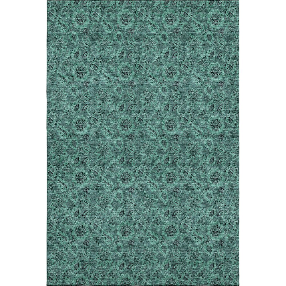 Premium Machine Washable Mayfield AMF661 Teal 8' x 10' Rug. Picture 1