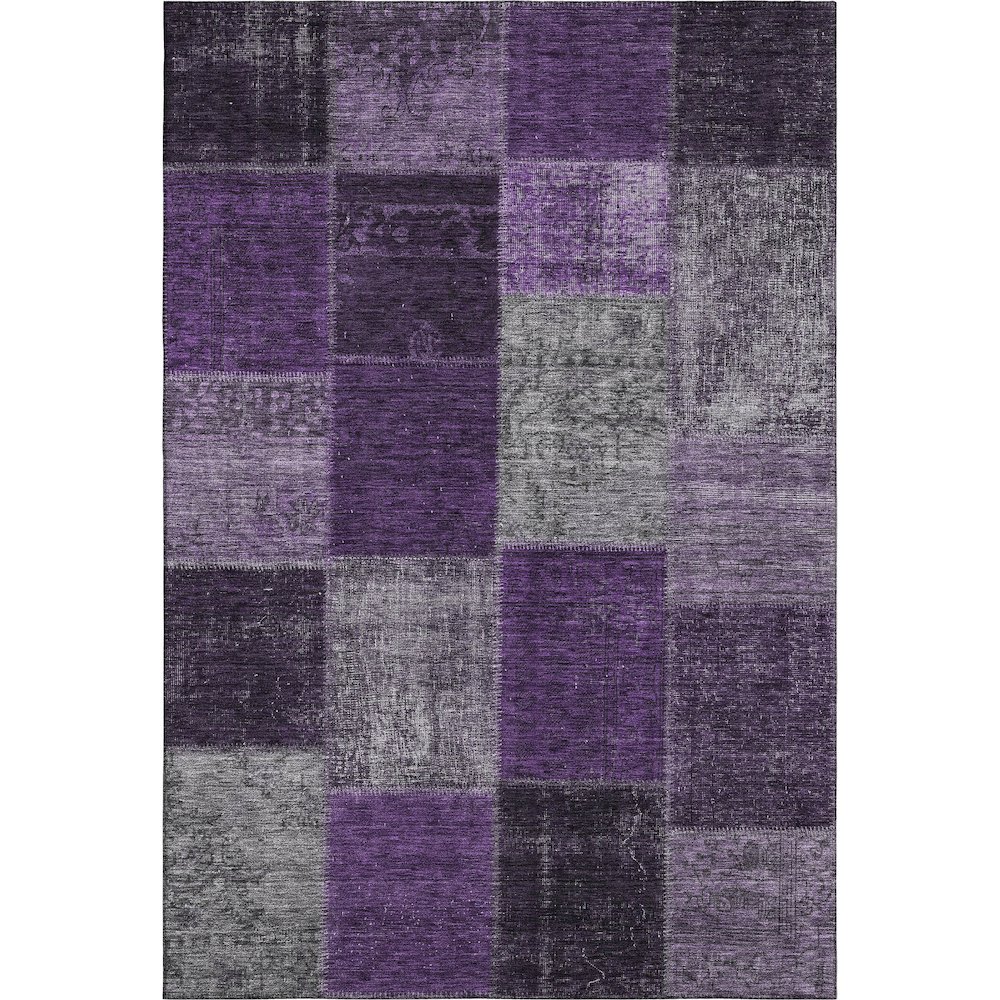 Premium Machine Washable Mayfield AMF663 Eggplant 8' x 10' Rug. Picture 1