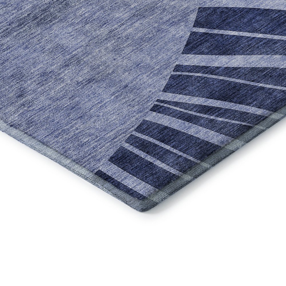 Premium Machine Washable Mayfield AMF668 Navy 3' x 5' Rug. Picture 3