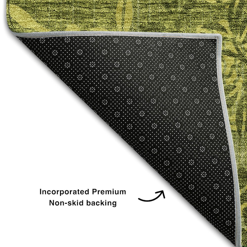 Premium Machine Washable Mayfield AMF673 Olive 3' x 5' Rug. Picture 2