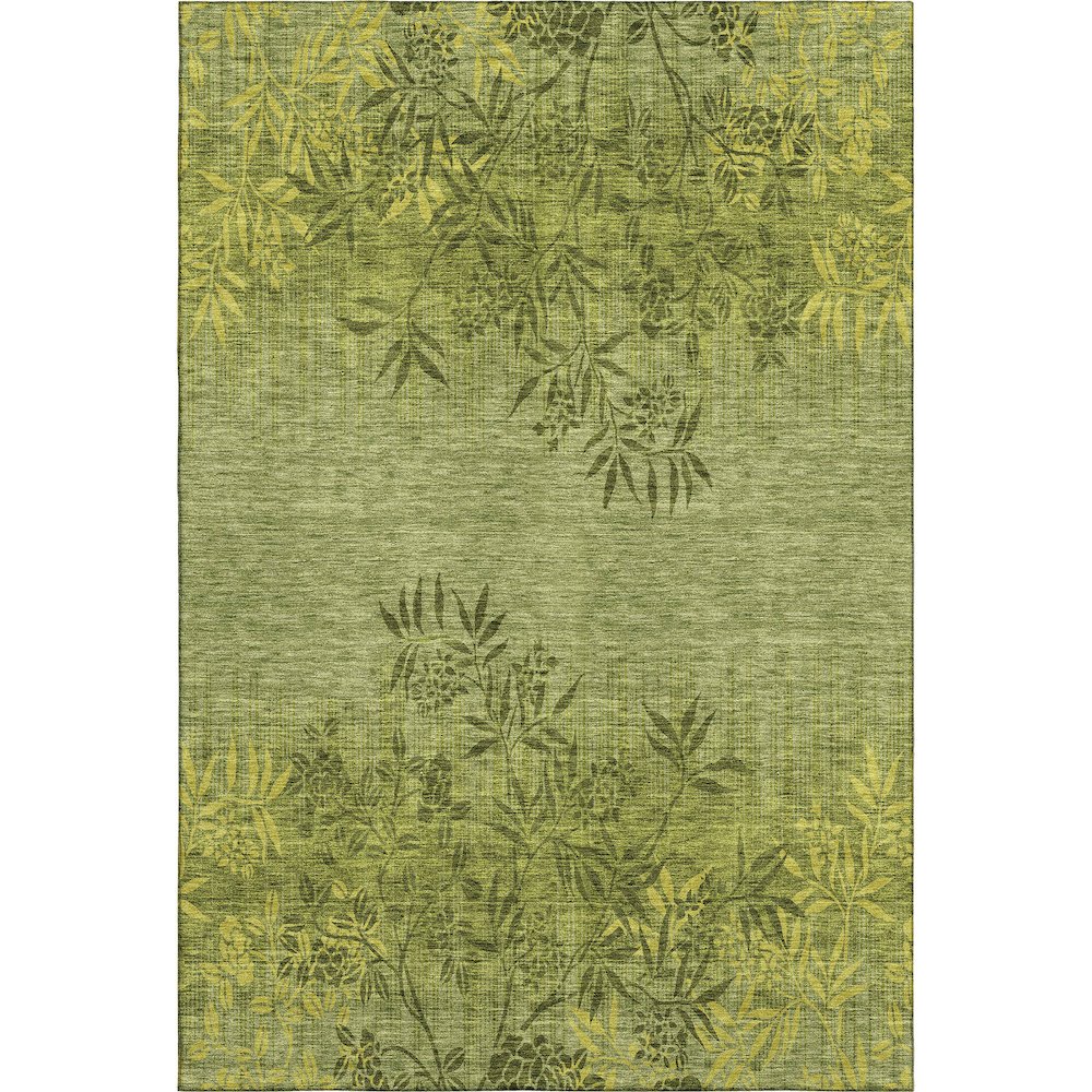 Premium Machine Washable Mayfield AMF673 Olive 8' x 10' Rug. Picture 1