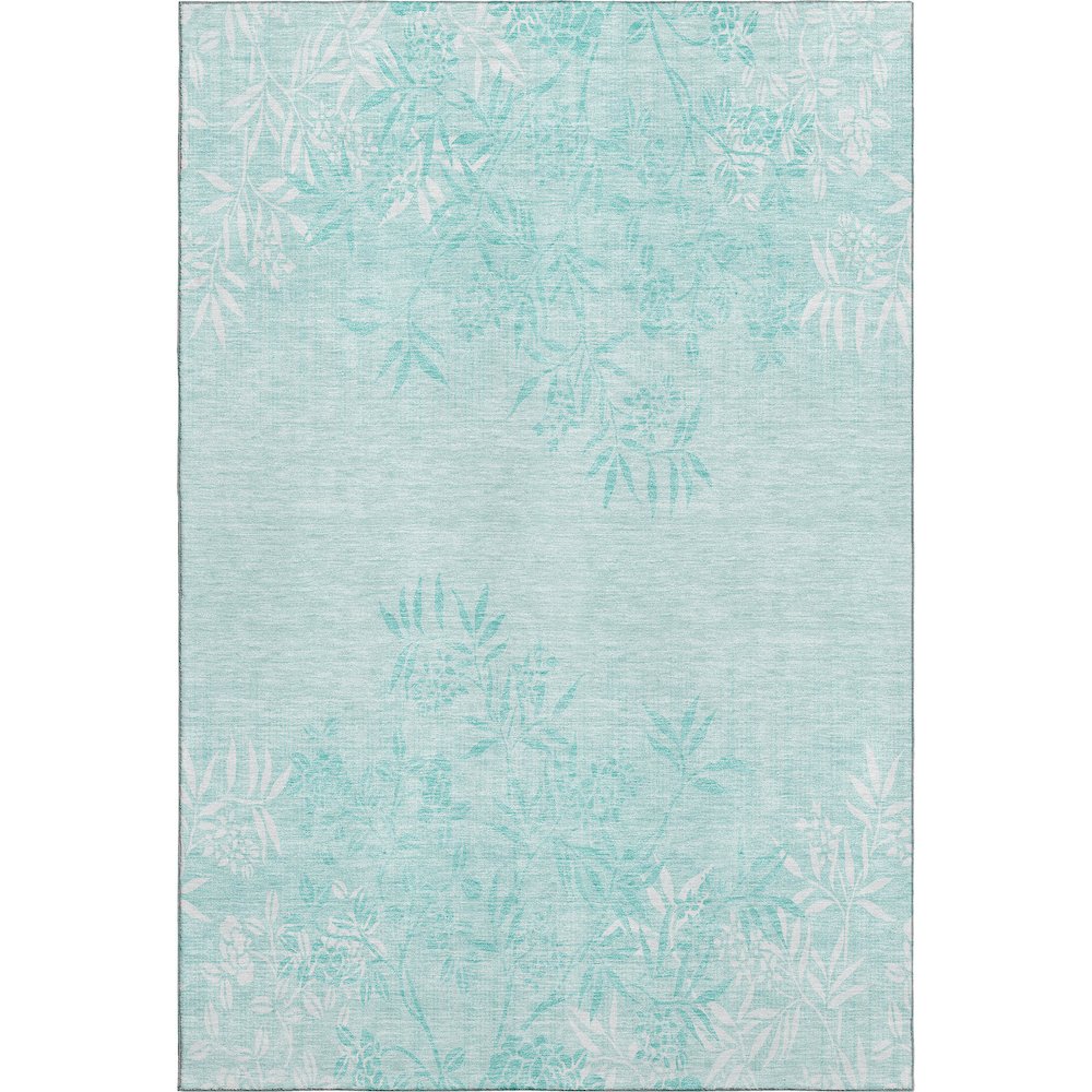 Premium Machine Washable Mayfield AMF673 Teal 8' x 10' Rug. Picture 1