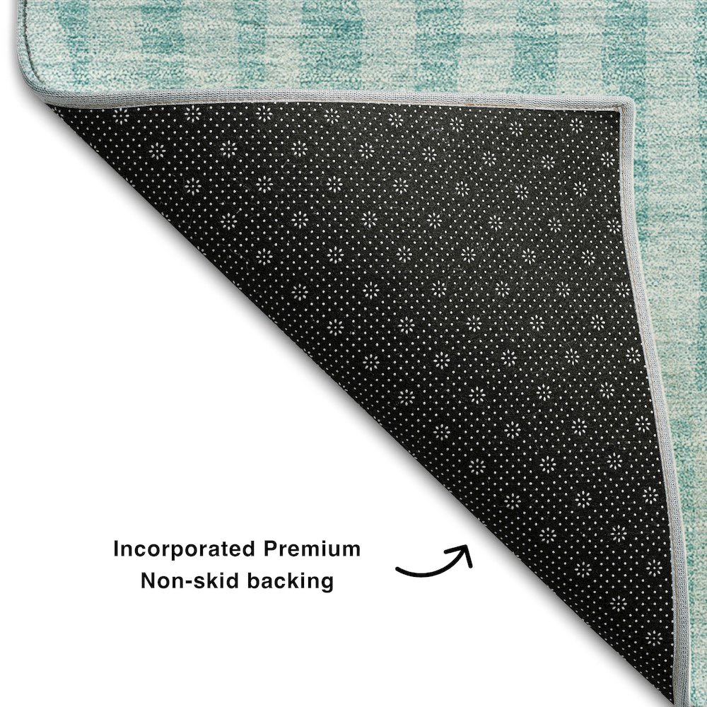 Premium Machine Washable Mayfield AMF674 Teal 3' x 5' Rug. Picture 2