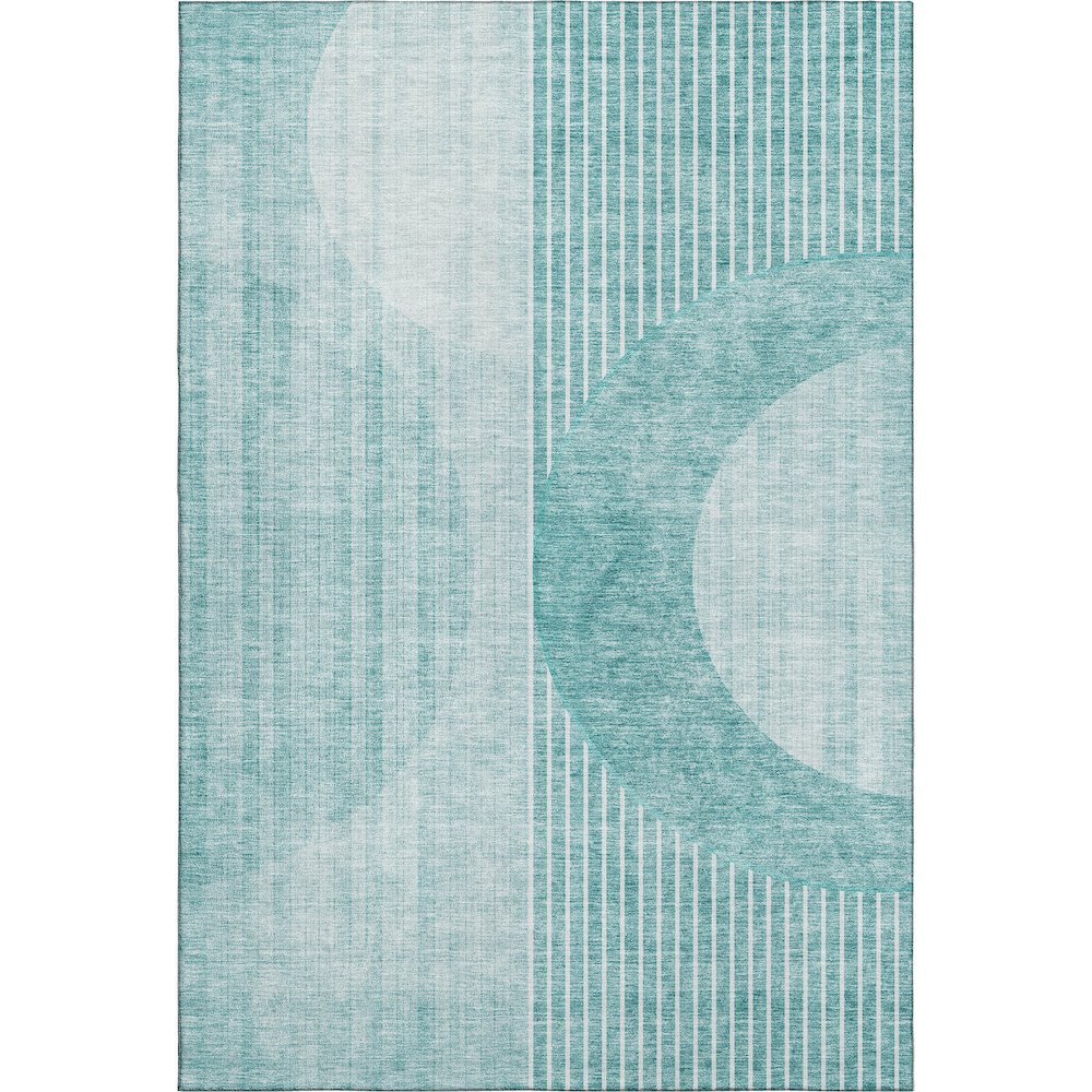 Premium Machine Washable Mayfield AMF676 Teal 8' x 10' Rug. Picture 1
