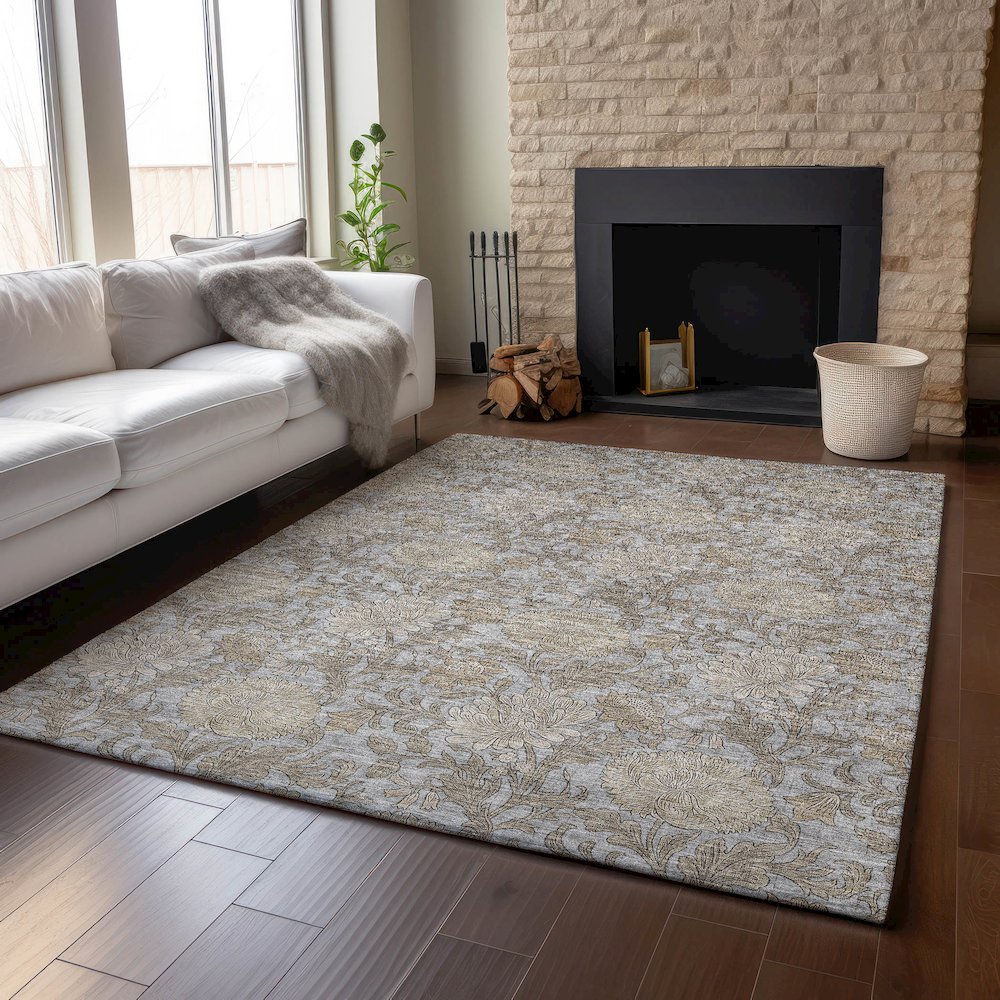 Premium Machine Washable Mayfield AMF677 Gray 8' x 10' Rug. Picture 6