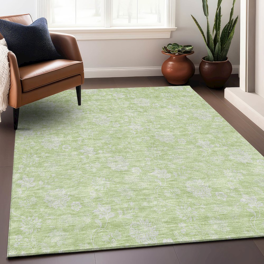 Premium Machine Washable Mayfield AMF681 Aloe 8' x 10' Rug. Picture 6