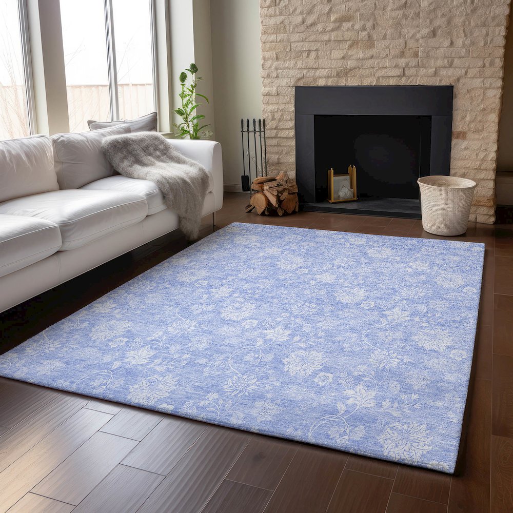 Premium Machine Washable Mayfield AMF681 Sky 8' x 10' Rug. Picture 6