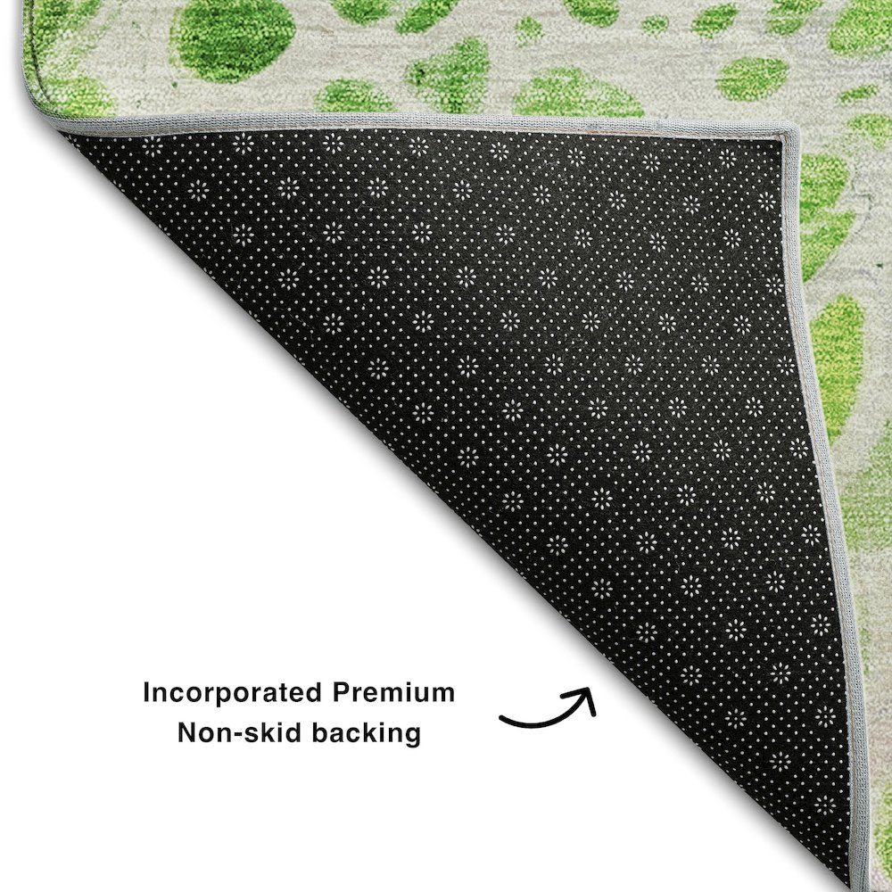 Premium Machine Washable Mayfield AMF682 Lime 3' x 5' Rug. Picture 2