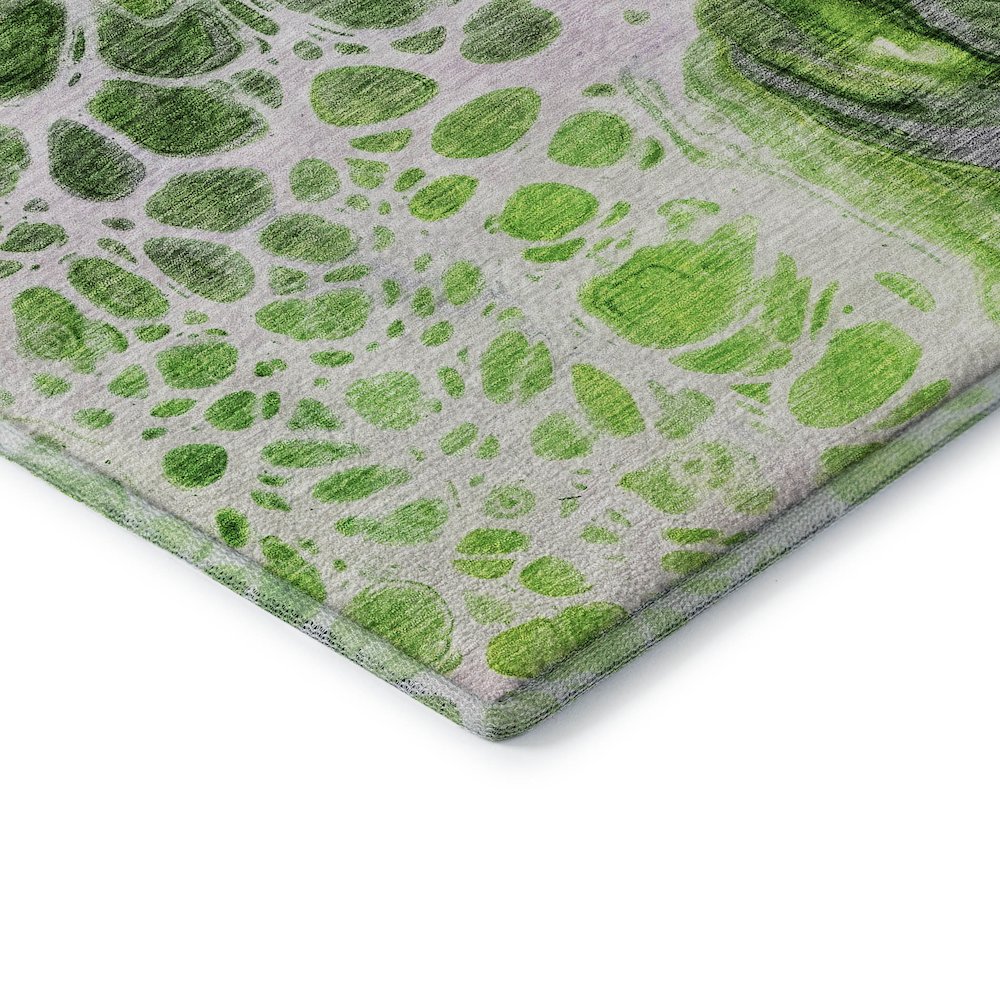 Premium Machine Washable Mayfield AMF682 Lime 3' x 5' Rug. Picture 3